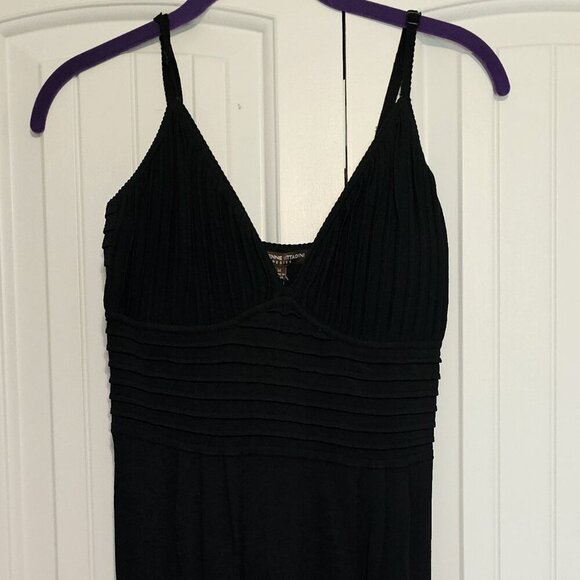 NWT Women's Adrienne Vittadini Sheath Dress Black Spaghetti Strap Size M - Picture 1 of 9